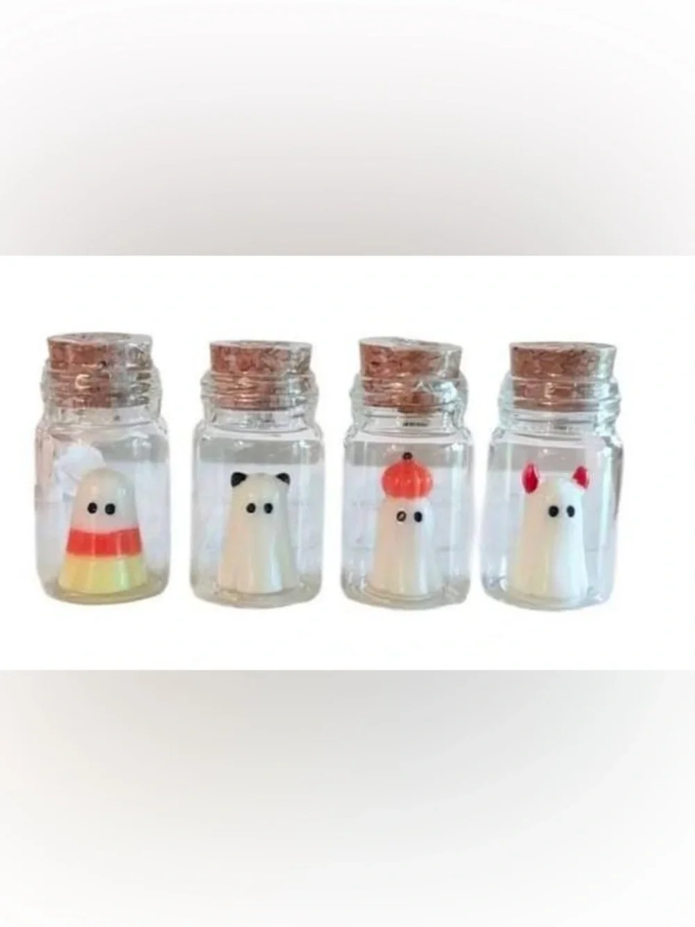 Target Bullseye Set of 4 Halloween Mini Glass Potion Bottles Complete Trinkets